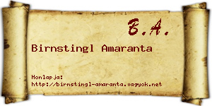 Birnstingl Amaranta névjegykártya